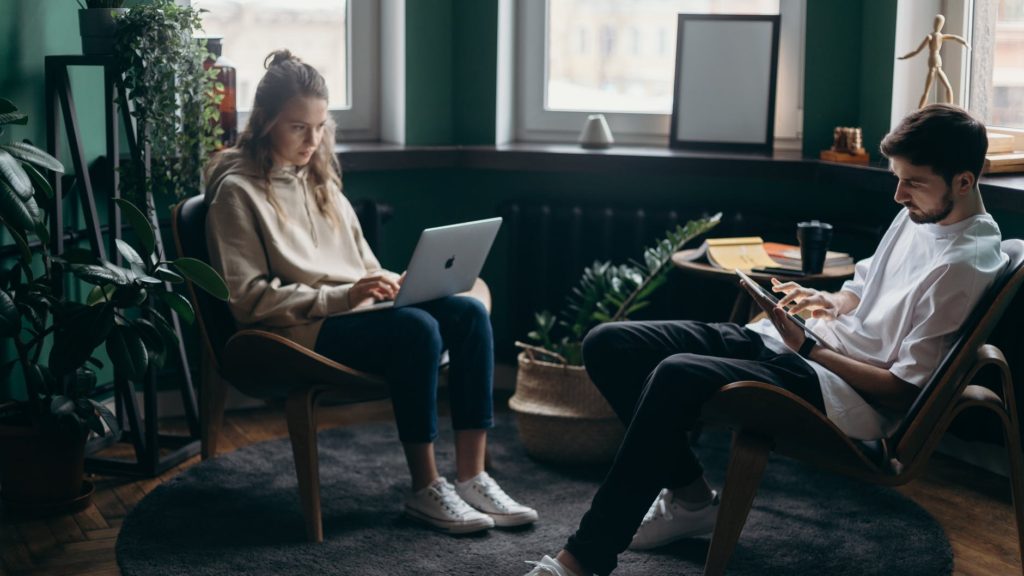 Couple working from home